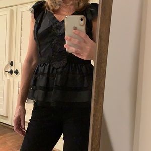 Leifsdottir mesh insert blouse